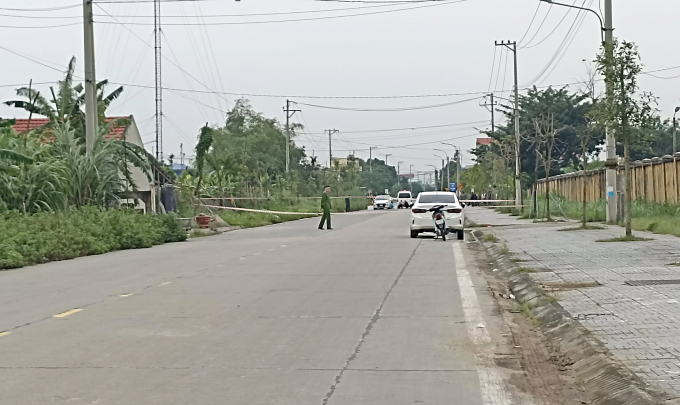 Hiện trường đang được công an phong toả. Ảnh: Lam Sơn