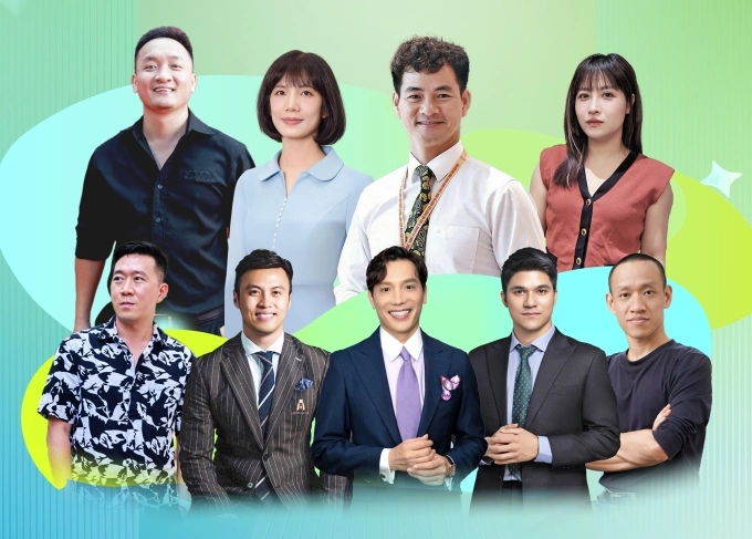 9 giám khảo Vietnam iContent Awards mùa hai. Hàng trên từ trái qua: nhà báo Cao Xuân Tân, bà Nguyễn Thị Thanh Huyền, NSND Xuân Bắc, nhà báo Hương Giang. Hàng dưới từ trái qua: đạo diễn Lê Hoàng Nam, doanh nhân Lê Đăng Khoa, doanh nhân Bùi Quang Minh, CEO Bảo Hoàng và diễn giả Nguyễn Hữu Trí. Ảnh: Vietnam iContent Awards 2025