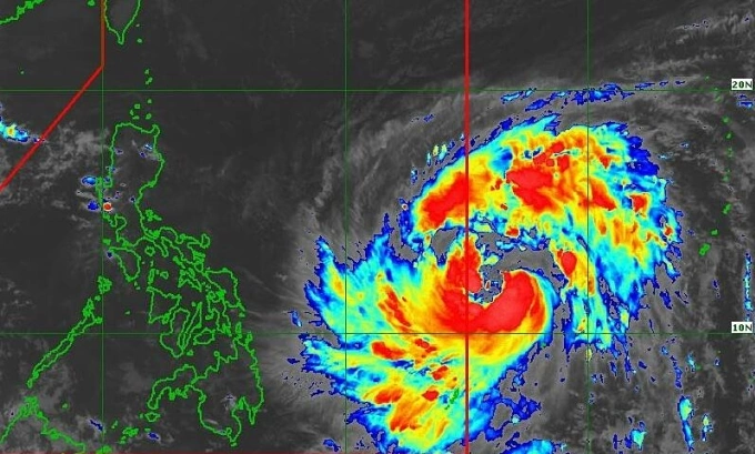 Siêu bão Fung Wong đi vào vùng giám sát khí tượng của Philippines vào ngày 7/11. Ảnh: PAGASA