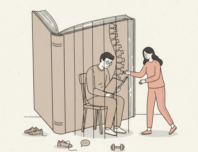 Chồng ngồi lì đọc truyện cả ngày dù đang bị thoát vị đĩa đệm