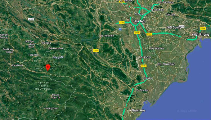 Vị trí động đất.