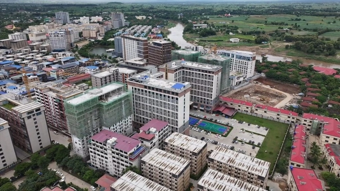 Thành phố Shwe Kokko nhìn từ trên cao. Ảnh: BBC