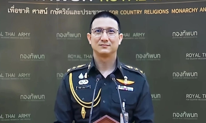 Phó phát ngôn viên quân đội Thái Lan Richa Suksuwanon. Ảnh: Thai Nation