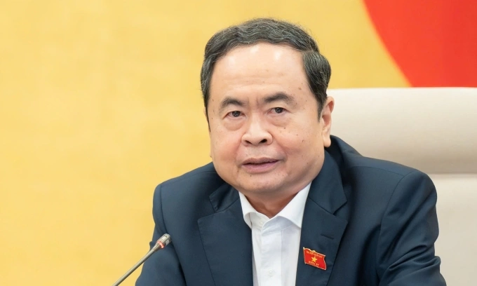 Chủ tịch Quốc hội Trần Thanh Mẫn phát biểu tại phiên họp sáng 24/11. Ảnh: Media Quốc hội