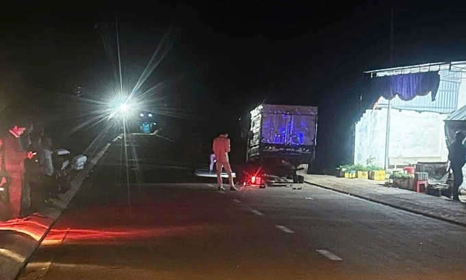 Hiện trường tai nạn. Ảnh: Minh Bằng