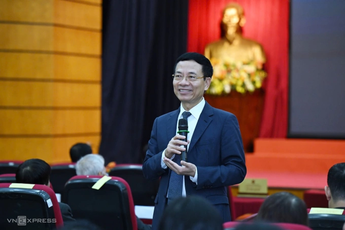 Bộ trưởng Khoa học và Công nghệ Nguyễn Mạnh Hùng. Ảnh: Giang Huy