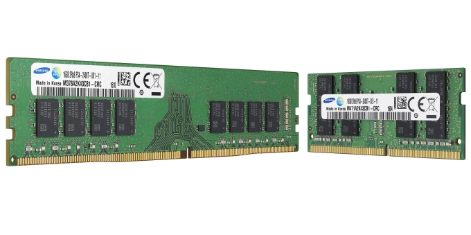 RAM DDR4 dùng chip nhớ 10 nm của Samsung. Ảnh: Samsung