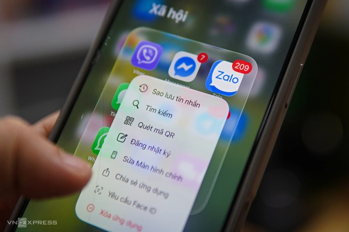 Biểu tượng ứng dụng Zalo trên điện thoại, tháng 12/2025. Ảnh: Lưu Quý
