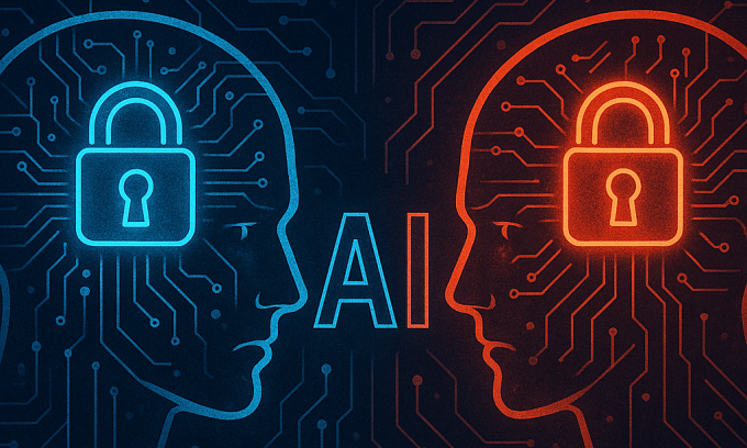 Minh họa AI đối đầu AI trong an ninh mạng. Ảnh: ChatGPT