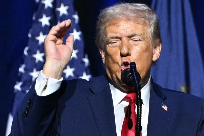 Tổng thống Mỹ Donald Trump phát biểu tại Câu lạc bộ Kinh tế Detroit, bang Michigan ngày 13/1. Ảnh: AFP