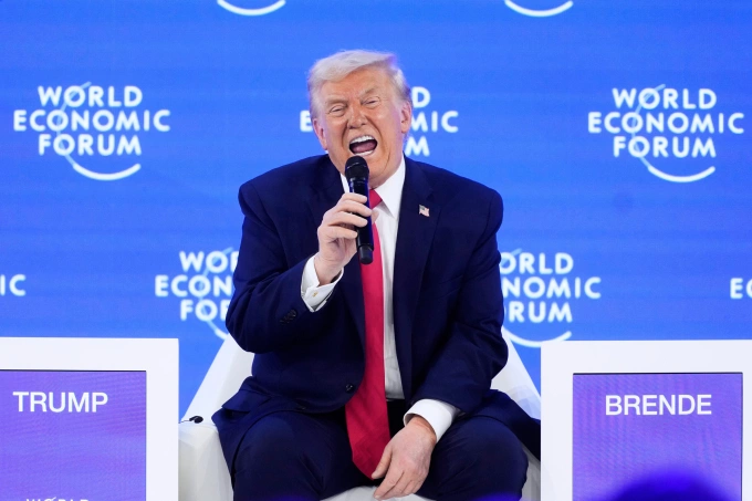 Tổng thống Mỹ Donald Trump tại Davos, Thụy Sĩ ngày 21/1. Ảnh: AP