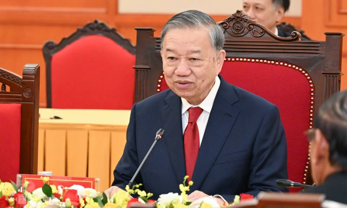 Tổng Bí thư Tô Lâm tại Trụ sở Trung ương Đảng ngày 26/1. Ảnh: Giang Huy