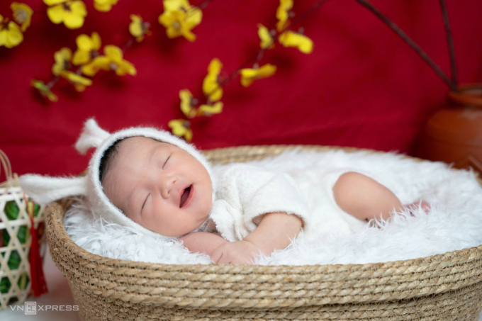 Một em bé mới sinh hồi giữa tháng 1 ở Hà Nội. Ảnh: Phạm Dự