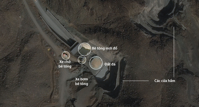 Cửa hầm ngầm được gia cố tại khu phức hợp gần Natanz, Iran ngày 10/2. Ảnh: ISIS