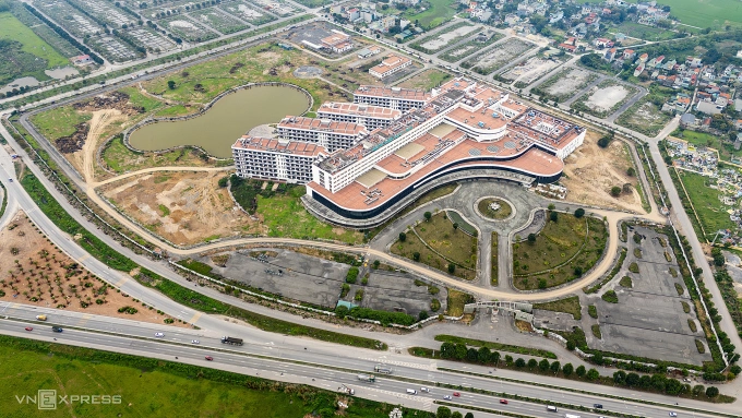 Dự án bệnh viện Bạch Mai cơ sở hai đang bỏ không. Ảnh: Giang Huy