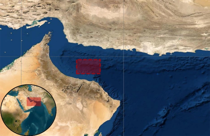 Khu vực tàu VYOM bị tập kích ngày 1/3. Đồ họa: UKMTO