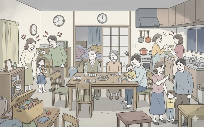 Cha mẹ chồng không có ra riêng dù gia đình 3 người con sống chung bất hòa