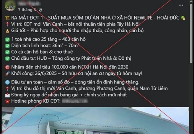 Thông tin sai sự thật đăng tải lên Facebook. Ảnh: Công an cung cấp