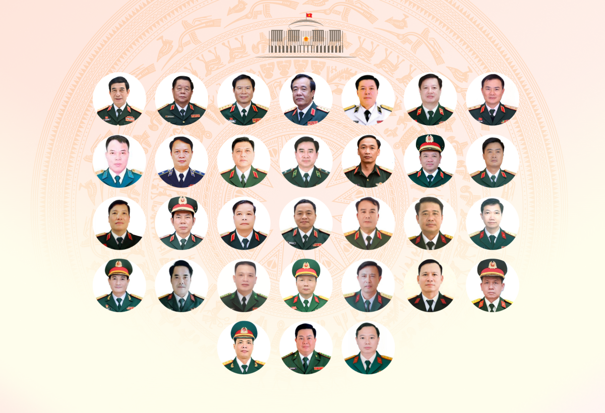 Ba đại tướng và 28 sĩ quan quân đội là đại biểu Quốc hội khóa 16
