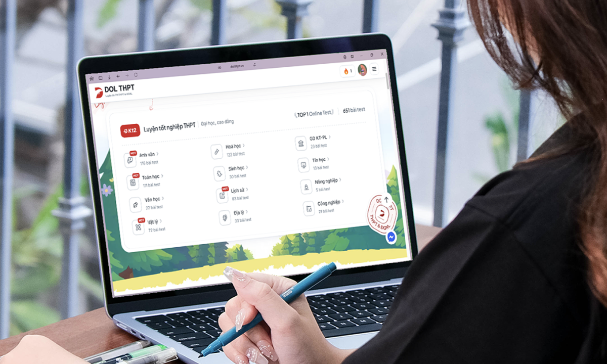 DOL THPT luyện thi miễn phí cho học sinh lớp 12