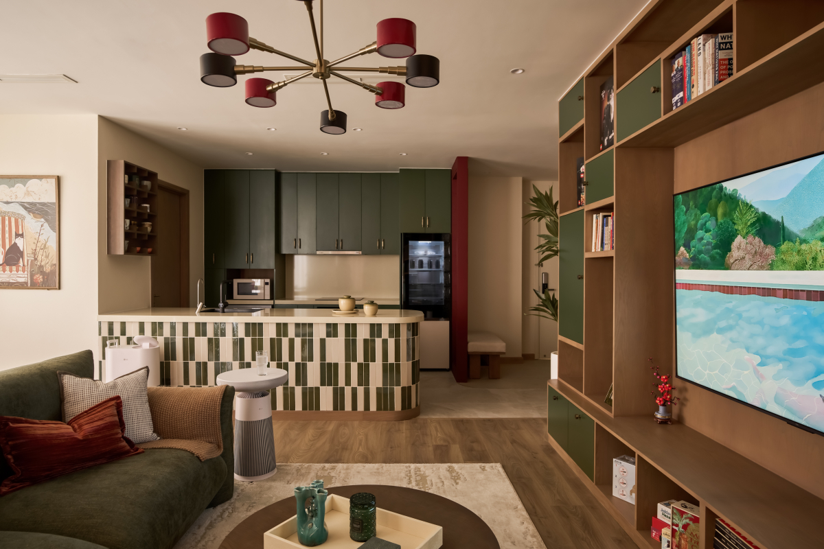 Căn hộ 127 m2 lấy cảm hứng phối màu từ bộ lông mèo cưng