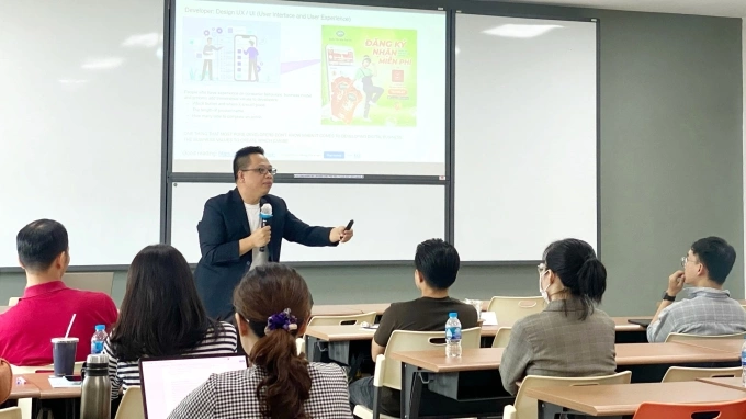 Một lớp đào tạo học viên doanh nghiệp của Đại học Kinh tế TP HCM. Ảnh: UEH