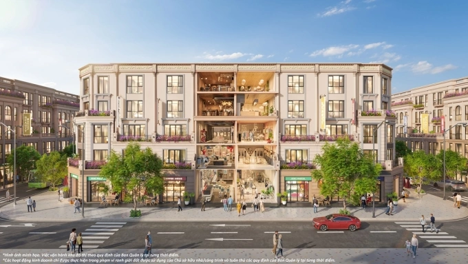 Phối cảnh các căn thương mại tại phân khu. Ảnh: Vinhomes