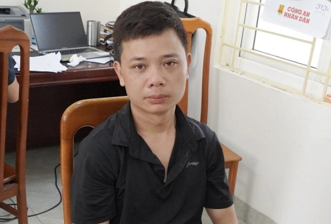 Nguyễn Ngọc Đạo tại cơ quan điều tra. Ảnh: Công an tỉnh Quảng Trị