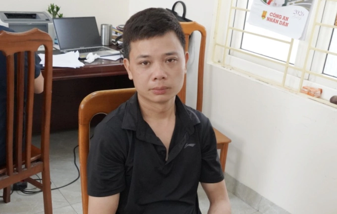 Nguyễn Ngọc Đạo tại cơ quan điều tra. Ảnh: Công an tỉnh Quảng Trị