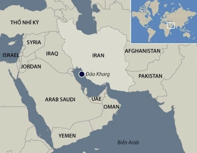 Vị trí đảo Kharg. Đồ họa: CNBC