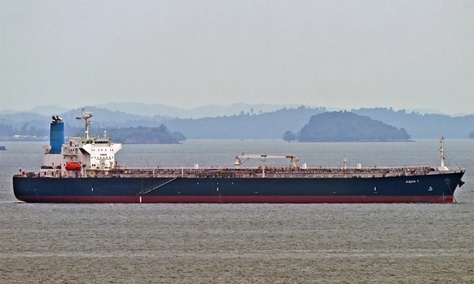 Tàu dầu Aqua 1 tại Singapore trong ảnh chụp tháng 12/2025. Ảnh: Ship Spotting