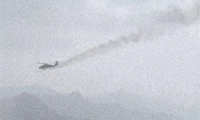 Phi cơ được cho là trực thăng Black Hawk Mỹ trúng đạn khi tìm kiếm phi công tại Iran ngày 3/4. Ảnh: Tasnim