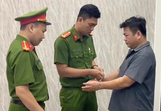 Trần Tấn Hoàng lúc bị bắt. Ảnh:Công an cung cấp