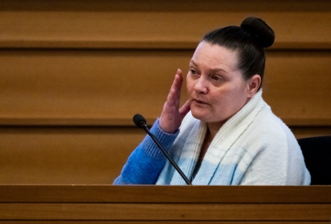 Trista Spicer tại tòa tháng 10/2025. Ảnh: Orange County Register/SCNG