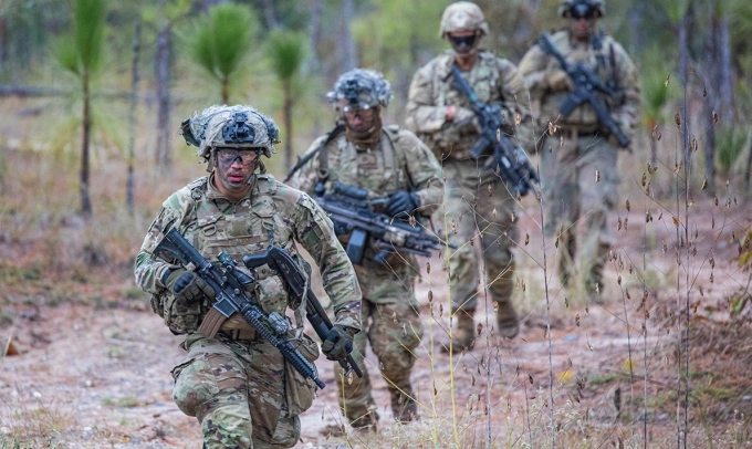 Quân nhân Mỹ diễn tập tại căn cứ Fort Polk, bang Louisiana, tháng 11/2022. Ảnh: US Army