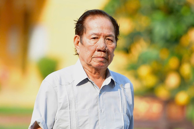 Ông Lê Quang Thung đến tòa chiều nay. Anh: Thanh Tùng