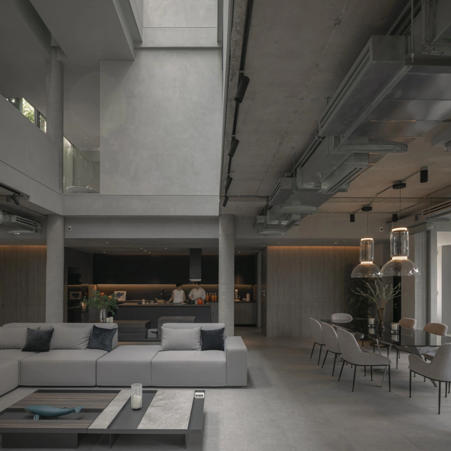 Không gian sinh hoạt chung hiện đại trong biệt thự 1.000m2 cho đa thế hệ