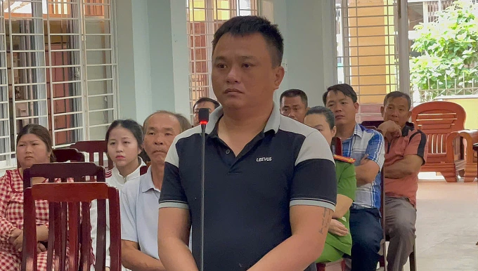 Võ Quốc Toại tại phiên tòa sáng nay. Ảnh: Thế Minh