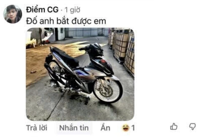 Nam thanh niên bình luận thách thức kèm hình ảnh xe độ chế trên trang tuyên truyền của Công an phường Ba Ngòi. Ảnh: Minh Khuê