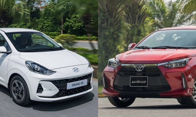 Hai mẫu xe bán chạy trong phân khúc xe xăng cỡ A. Ảnh: Hyundai Thành Công - TMV