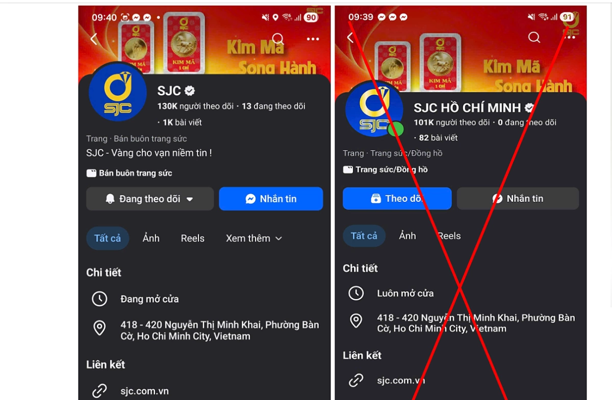 Vì sao không thể dẹp bỏ fanpage giả mạo SJC có tích xanh bán vàng trên Facebook?