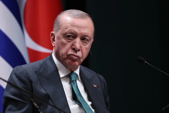 Tổng thống Thổ Nhĩ Kỳ Tayyip Erdogan họp báo tại thủ đô Ankara ngày 11/2. Ảnh: AFP