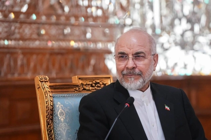 Chủ tịch Quốc hội Iran Mohammad Bagher Ghalibaf tại Tehran ngày 16/4. Ảnh: Reuters