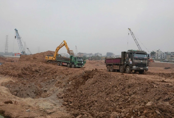 Dự án hồ điều hòa Yên Nghĩa 1 tại xã An Khánh. Ảnh: Hoàng Phong