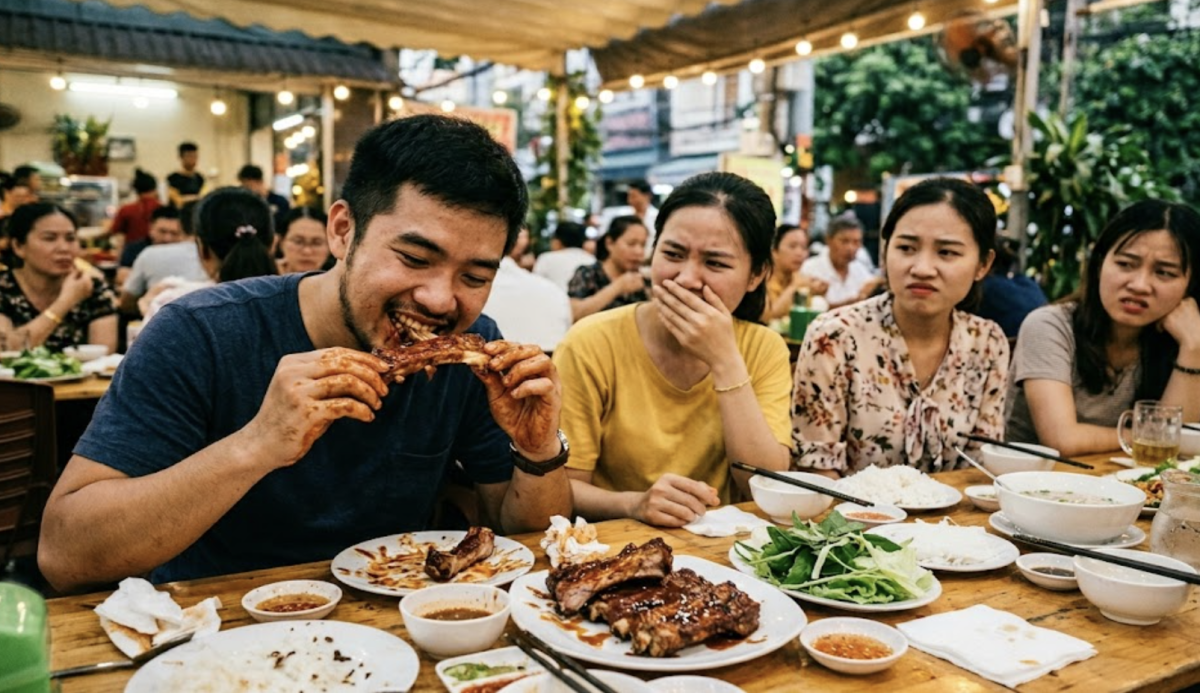 Những hành động khiến bàn tiệc mất ngon