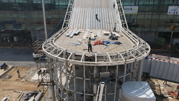 Công nhân thi công ống lồng sân bay Long Thành. Ảnh: Phước Tuấn