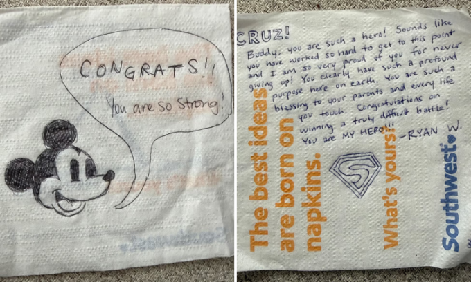 Những lời nhắn gửi hành khách dành cho bé Anguiano. Ảnh: WP