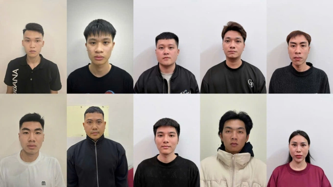 10 người trong đường dây gọi vốn đánh bạc bị khởi tố. Ảnh: Công an Quảng Ninh