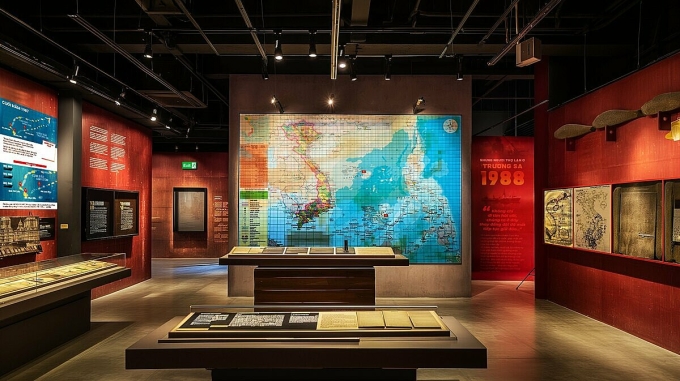 Bên trong Bảo tàng Trường Sa. Đồ họa: Huni Architectes