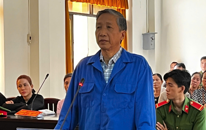 Ông Lê Văn Mót tại phiên tòa. Ảnh: Trần Thanh